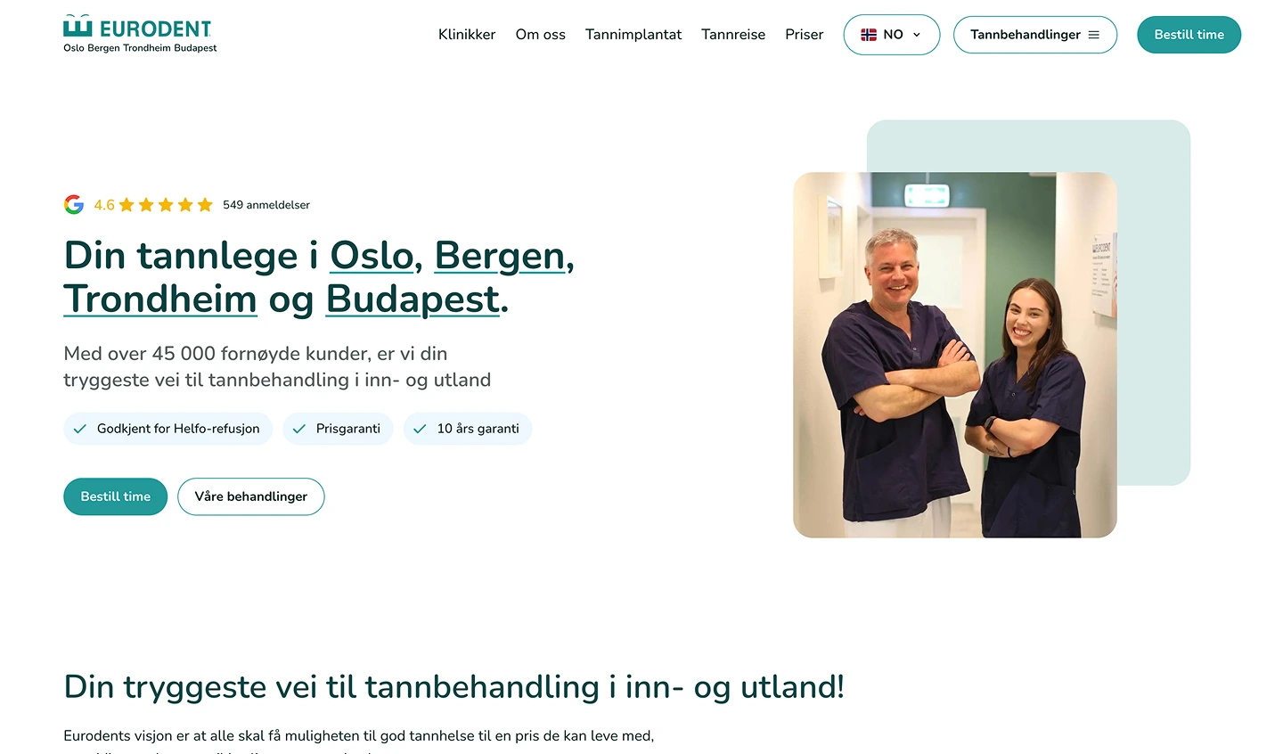 Bilde av nettsiden til Eurodent