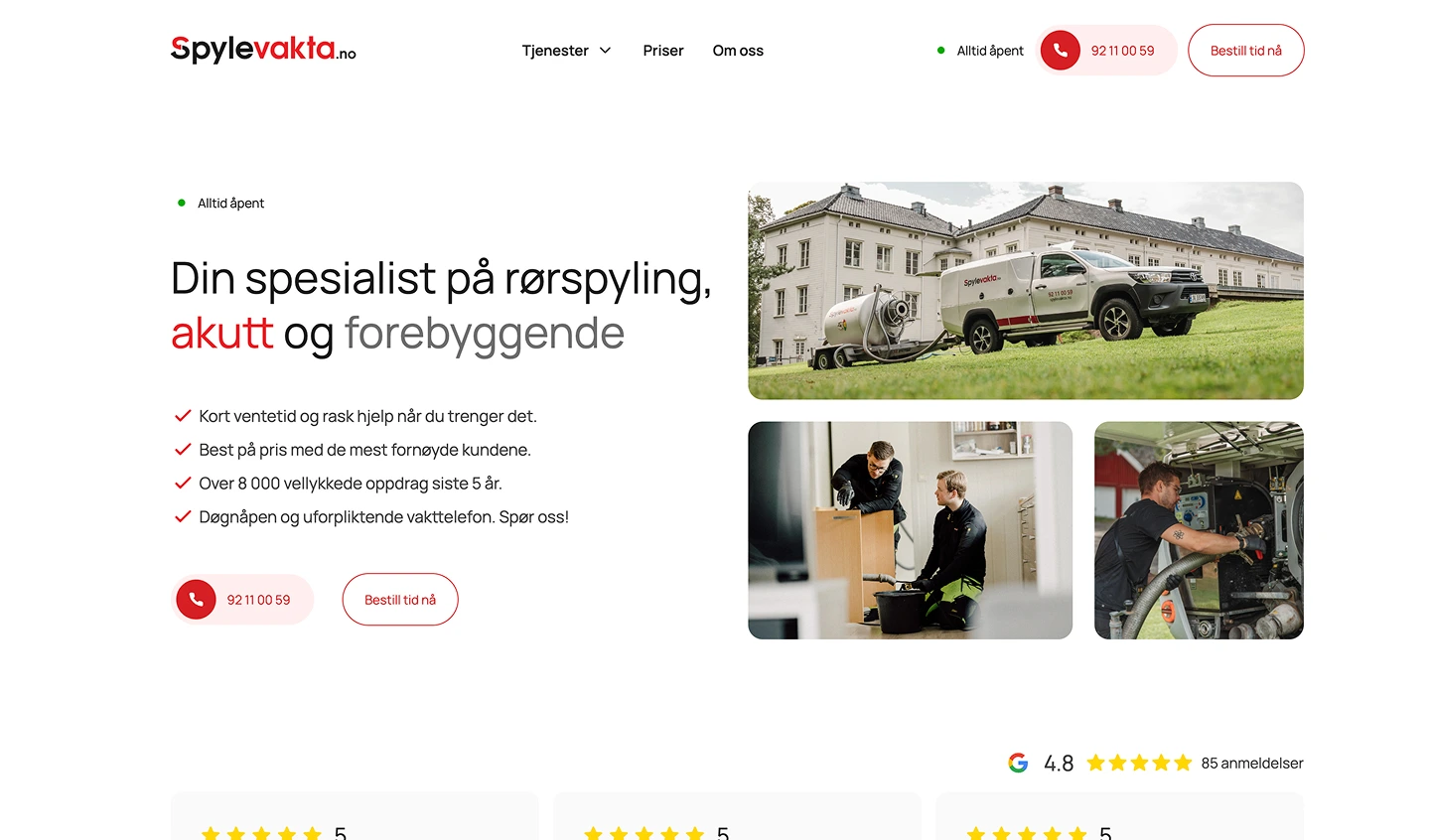 Bilde av nettsiden til Spylevakta